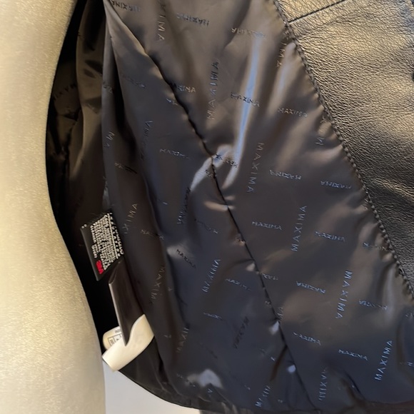 Wilsons Maxima - Genuine Black Leather Vintage 90’s Blazer - Size Medium - Picture 10 of 14